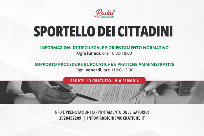 Sportello dei cittadini Radici Democratiche